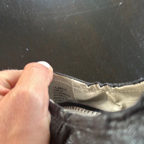 Me Too Black Dress Shoes with Floral Detail - Picture 2 of 4